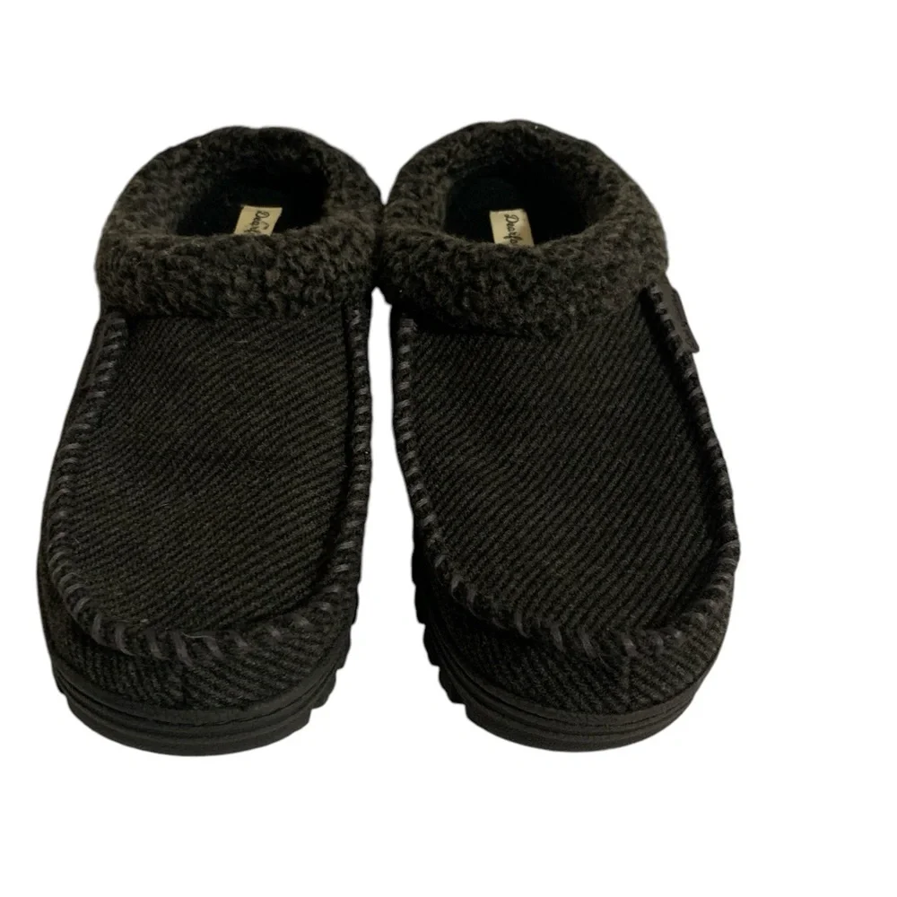 Dearfoams Men Gray Slip-On Slippers 11/12
